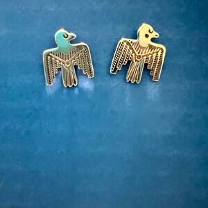 Vintage- Silver Thunder Bird  Earrings with post